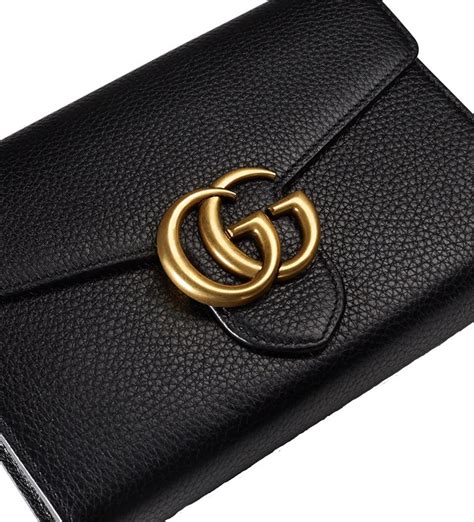 gucci white gg marmont chain wallet bag|gucci marmont wallet price.